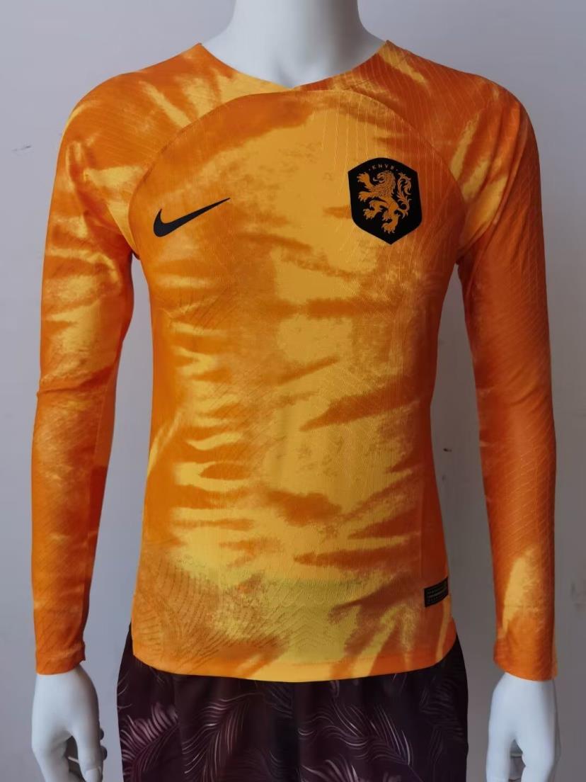 AAA Quality Netherlands 2022 World Cup Home Long Jersey(Player)